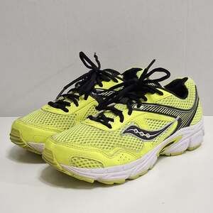 Saucony Cohesion 10 Neon Yellow Mesh Kids Running Shoe Youth Boy Size 6